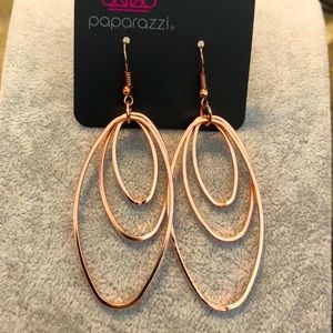 Copper oval dangling earrings